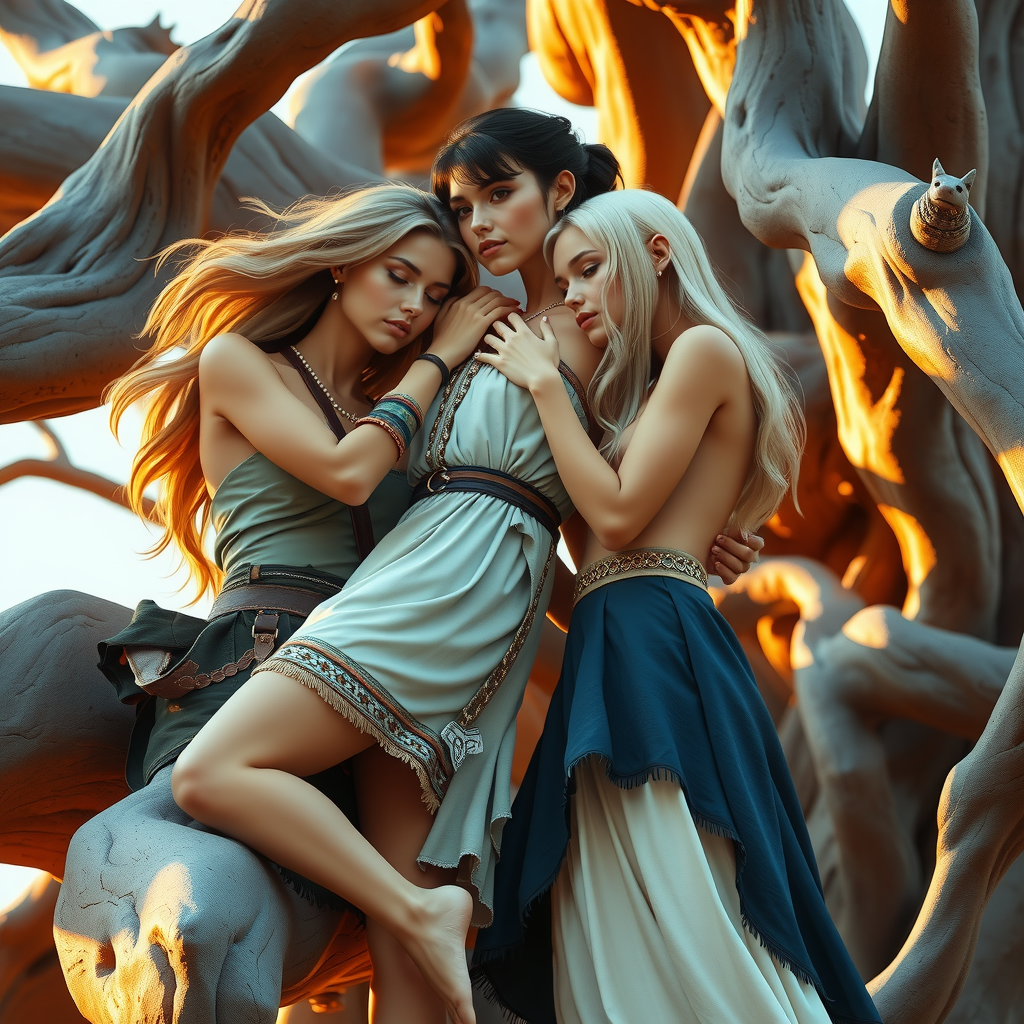 Rapture beneath the Tree-Spirit's Embrace